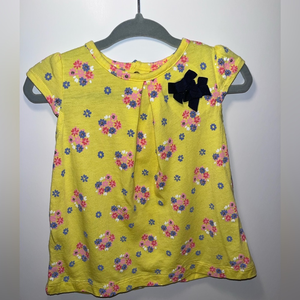 Carter’s Yellow Floral short sleeve shirt for 3-6M